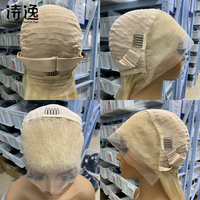 Perruque en cheveux humains Lace Front 13*4, densité 180%, couleur blonde 613, Remy vierge brésilienne, ondulée, longue, pour tissage en dentelle