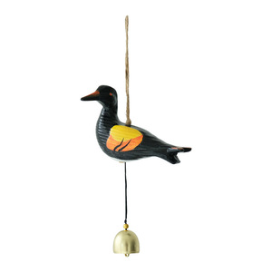 Carillon éolien en bois en forme d'oiseau marin, cloche de mouette noire de forme irrégulière, décoration murale pour entrée - Product Image 3