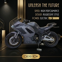Moto électrique H400-M-P 3000W avec moteur central, 72V, sportive, bras oscillant unique, pneus tubeless, vitesse max 130KM/H, autonomie 240KM, vente en gros