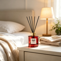 Diffuseur de parfum en verre multicolore personnalisé ADANA avec bâtonnets en fibre, décoration aromatique pour la maison, idéal pour les cadeaux souvenirs