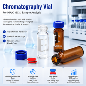 Vial de Cromatografía Degao de 2 ml, Transparente, Ámbar, Graduado, con Tapa de Rosca, Septum de PTFE, para HPLC, GC, Autosampler, Botella de Almacenamiento de Muestras - Product Image 2
