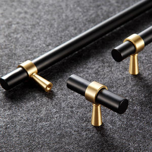 Personalizzazione semplici mobili in ottone manici lunghi T-bar oro nero <span class=keywords><strong>per</strong></span> guardaroba armadio armadio armadio tira <span class=keywords><strong>maniglie</strong></span> DC-2570 - Product Image 2