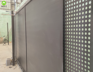 Puerta Corredera Automática de Aleación de Aluminio para Patio, Puerta Corredera Eléctrica Gris Negra para Villa - Product Image 6