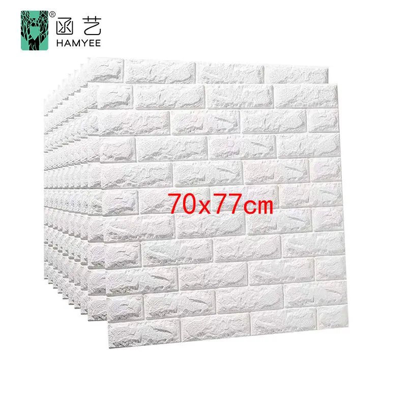 pink white pe foam pattern self adhesive wall tiles 3d wallpaper panels brick foam wallpaper