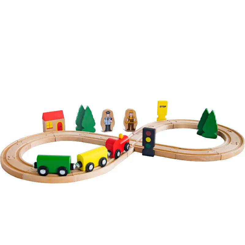 ألعاب قطار السكك الحديدية مجموعة المغناطيسي قطار مجموعة الألعاب التعليمية 2022 خشبية للأطفال لعبة تعقب أي بطارية 110V