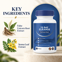 Capsules de désintoxication corporelle à base de plantes de 15 jours – Nettoyage intestinal, soutien digestif, stimulation énergétique et santé du côlon – OEM/Marque privée disponible