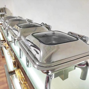 Recipientes para <span class=keywords><strong>Buffet</strong></span> de Acero Inoxidable, Juego de Recipientes de Lujo para Mantener la Comida Caliente, Recipientes Cuadrados para <span class=keywords><strong>Buffet</strong></span> para Catering - Product Image 5