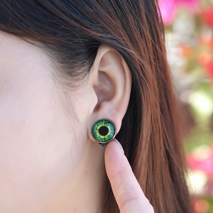 ต่างหูแฟชั่นชุบทองรูปดวง<span class=keywords><strong>ตา</strong></span>แห่งความหวาดกลัว Abyssal Gaze สำหรับผู้หญิง ต่างหูคริสตัลแก้วทรงหยดน้ำทันสมัยพร้อมคลิปหนีบรูปกบ - Product Image 6