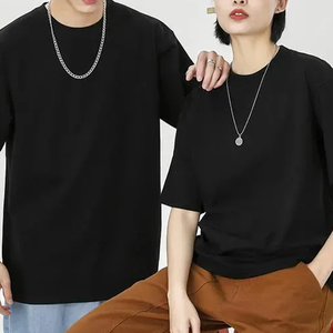 Camiseta básica de cuello redondo de algodón de punto suelto de gran tamaño para hombres y mujeres, fácil de usar para el trabajo, hogar, reuniones familiares informales - Product Image 4