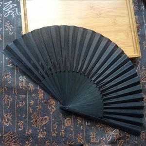 Nouveau style 2025 – Éventail pliant pour homme en tissu noir et bambou, papier peint tout noir, écologique, pour le Nouvel An chinois - Product Image 5