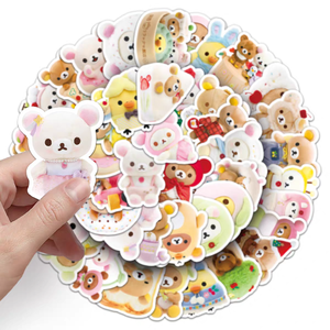 54 Pegatinas Kawaii de PVC de Alta Calidad, Decoraciones Personalizadas, Resistentes al Agua, Impresas con UV, Calcomanías de Anime Manga Rilakkuma - Product Image 6