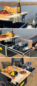 Plegable pequeña mesa de camping al aire libre plegable cocina móvil para barbacoa - Product Image 6
