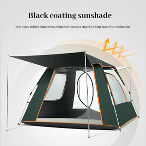 Tente Portable Légère et Automatique de 5 à 8 Personnes avec Revêtement Noir pour Camping Randonnée Parc Voyage en Plein Air Couche Unique - Product Image 2