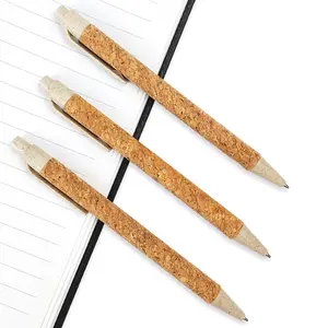 도매 코르크 배럴 펜 OEM 에코 볼 펜 제조소 밀 짚 볼 포인트 펜 프로모션