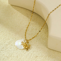 Nouveauté 2026 : Collier chaîne en acier inoxydable avec pendentif coquillage, série Océan, accessoires de bijoux pour femme