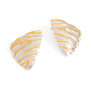 Stainless Steel Stud Earrings Geometric Triangular Gold Silver Color <b>Block</b> Irregular <b>Shape</b> Fashion Jewelry - Product Image 5