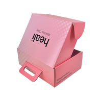 Boîte d'expédition portable en carton ondulé recyclable, personnalisée avec pelliculage mat numérique coloré, pour cadeaux et crèmes pour le visage
