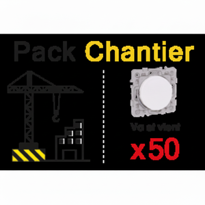 Lot de 50 interrupteurs à bascule 10A blancs SQUARE pour chantier - Product Image 1
