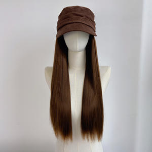 Ensemble Perruque et Chapeau Nouveau Style Béret Équestre Cheveux Longs Raides Réalistes Usage Quotidien Toutes Couleurs Adapté Fibre Haute Température - Product Image 6