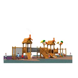 Açık ahşap slayt çocuk oyun alanı ahşap ekipmanları kullanılan anaokulu günlük bakım okul spor zemin
