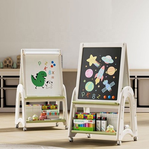 <span class=keywords><strong>Pizarra</strong></span> de Dibujo Infantil de Doble Cara con Altura Ajustable, Magnética y Borrable, con Taburete - Product Image 1