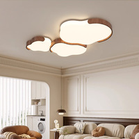 Lampu Plafon Walnut Cloud LED Spektrum Penuh, Lampu Tempel Modern Minimalis untuk Kamar Tidur Ruang Tamu