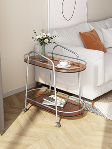 Table basse en verre <span class=keywords><strong>à</strong></span> <span class=keywords><strong>roulettes</strong></span> de style nordique, luxe moderne, petite table d'appoint pour canapé, étagère de rangement pour salon, mobilier de maison - Product Image 1