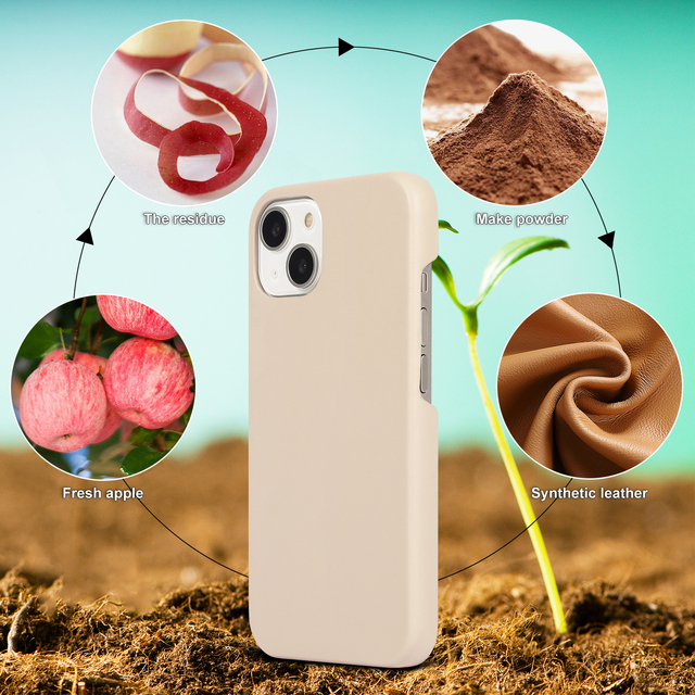 Custom Apple Peel Vegan Leather Phone case Shockproof Eco Friendly Biodegradable Sustainable Phone case for iPhone Air 17 16 15