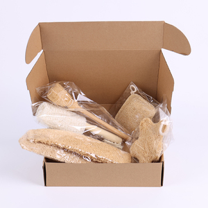 Fashionable Household Cleaning Series Set Natural Loofah Pulp Scouring Pads Non-Stick Dishwashing Cups <b>Face</b> and Body Cleaner - Product Image 1