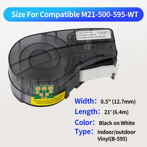 Ruban d'étiquettes en vinyle blanc bleu compatible avec les imprimantes <span class=keywords><strong>Brady</strong></span> M210 M210-LAB M211 Largeur 12mm pour les M21-500-595-BL - Product Image 4