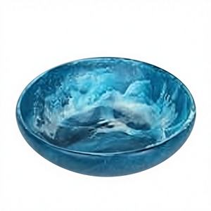 Bol de service en résine polie fait main, aspect marbre, écologique, couleur personnalisable, idéal pour les fêtes, avec craie – Meilleures ventes - Product Image 1