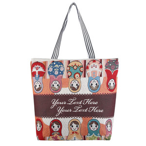 Sac Tendance 2025 bolso de hombro de estilo ruso bolso de lona para estudiantes bolso de mujer de muñeca de tela bordada de dibujos animados - Product Image 3