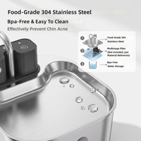 Distributeur d'eau intelligent pour animaux de compagnie, 2,2 L, sans fil, induction, acier inoxydable, alimentation USB/Type-C, design détachable, purificateur d'eau pour chats et chiens