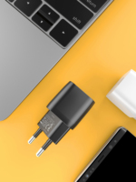 Chargeur mural rapide 20W PD USB-C (UE/US) avec câble, adaptateur multi-ports, mini chargeur de voyage pour téléphone portable et écouteurs, couleur personnalisable