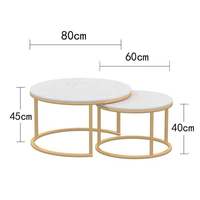 ModHomi Table basse nordique de luxe avec dessus en marbre fritté Table basse moderne simple avec cadre en métal et accent doré Table centrale de salon pour la maison
