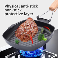 MIXWARES Ensemble de spatules et brosses pliables en acier au carbone avec manche en bois, résistantes à la chaleur, écologiques, pour grillades, steaks, œufs, camping