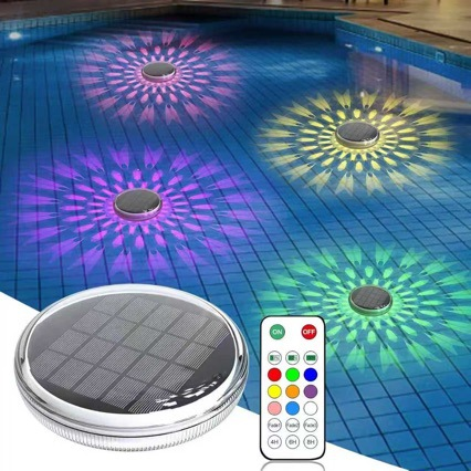 RGB Floating Solar Pool Light IP67 Remote Controlled Light Sensor LED Decorative Light for Swimming Pool Garden Lake