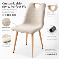 Chaise de salle à manger en tissu certifiée E0 à faible teneur en COV pour achat en gros B2B, idéale pour bureaux et salles de réunion
