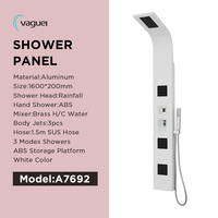 En stock et prêt pour une livraison rapide, panneau de douche mural en aluminium pour salle de bain, effet pluie