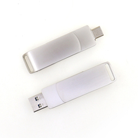 Usb otg flash drive logam 2 in 1, flash drive usb Promosi 16gb 32gb 64gb 128gb 2.0 3.0 flashdisk Tipe c usb disesuaikan