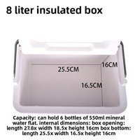 Glacière isotherme en PVC de 8 litres, portable, pour voiture et extérieur, compacte, pour vin, vaccins et conservation du lait maternel