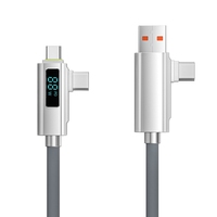 Nuevo Diseño, Cable USB Tipo C de Carga Rápida de 60 W con Pantalla LED |   Lámina de Cobre Puro de Aleación de Aluminio y Silicona para Cámara e Impresora