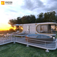 Maisons préfabriquées personnalisées de luxe confortables en conteneurs, capsules spatiales, maisons modulaires préfabriquées de 20 pieds pour hôtel