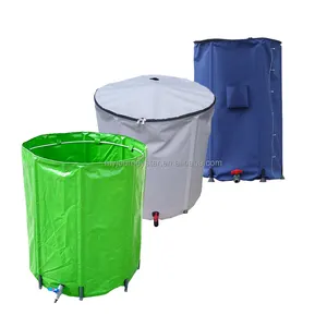 factory Collapsible planter plastic 53Gal 100Gal 66Gal Rainwater Collection Rain Barrel with Mesh cover