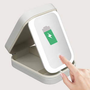 उच्च श्रेणी के डेस्कटॉप कॉस्मेटिक बॉक्स पोर्टेबल लक्जरी मेकअप ब्यूटी केस गहने के साथ गहने यात्रा केस - Product Image 5