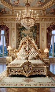 <b>Antique</b> Luxury Solid Wood Hand-Carved Wedding <b>Bed</b> <b>Frame</b> Premium Custom Bedroom Furniture - Product Image 3