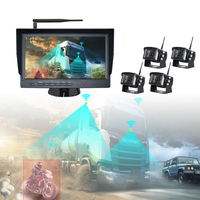 Caméra de recul sans fil 2,4G infrarouge de vision nocturne étanche IP68 10 pouces 1024*600 IPS AHD Moniteur 300-500m Bus Camion Tour