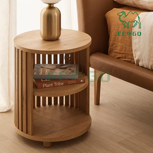 Large Round <strong>Bedside</strong> <strong>Table</strong> With Wheels Bamboo Wooden <strong>Slim</strong> Tall Design 3 Tiers <strong>Bedside</strong> <strong>Table</strong> - Product Image 4