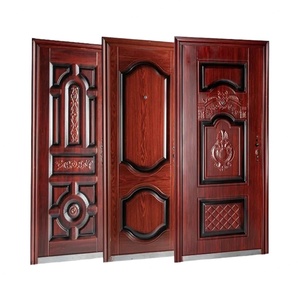Puerta de Acero Antirrobo de Estilo Rústico Moderno Personalizada, Puerta de Seguridad Exterior con Diseño Minimalista y Acabado de Superficie - Product Image 4