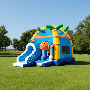 <span class=keywords><strong>Castillo</strong></span> Inflable Comercial Sea World con Tobogán, Brincolines y Personajes para Diversión al Aire Libre - Product Image 1
